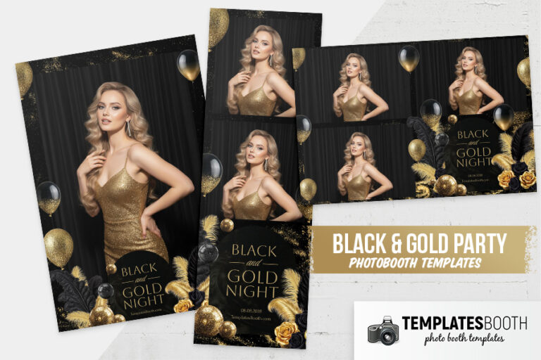 Black & Gold Party Photo Booth Template