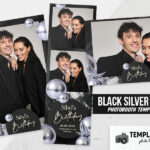 Black Silver Party Photo Booth Template