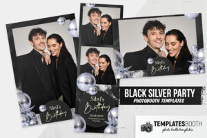 Black Silver Party Photo Booth Template