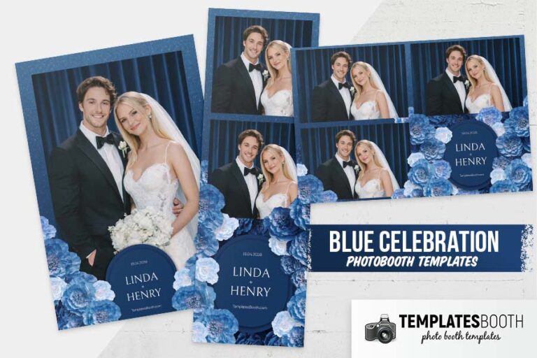 Blue Celebration Photo Booth Template