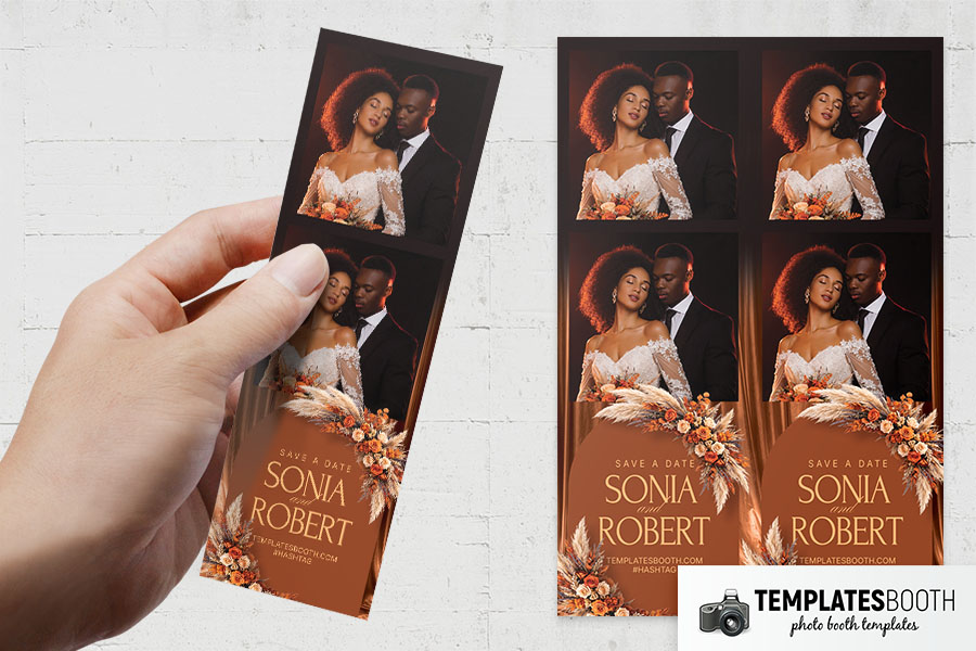 Orange Celebration Photo Booth Template Preview