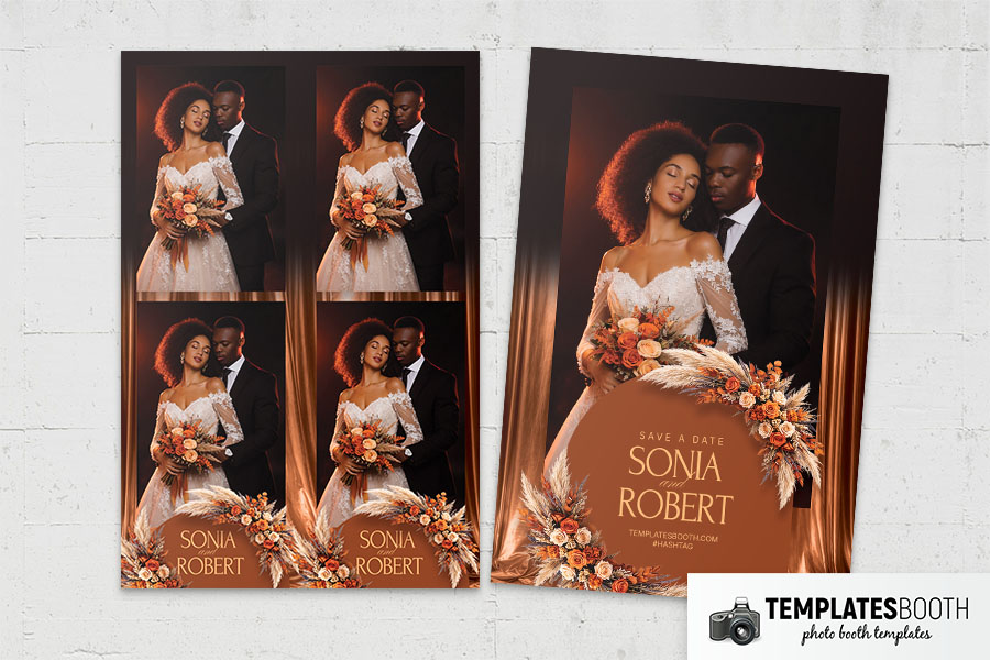 Orange Celebration Photo Booth Template Preview