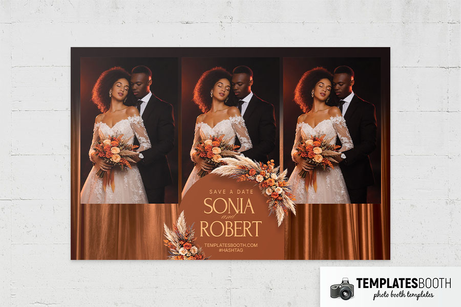 Orange Celebration Photo Booth Template Preview