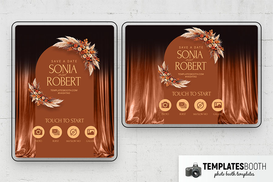 Orange Celebration Photo Booth Template Preview