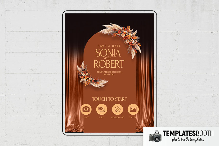Orange Celebration Photo Booth Template Preview