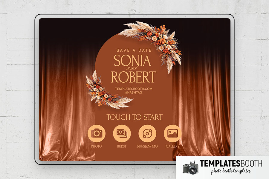 Orange Celebration Photo Booth Template Preview