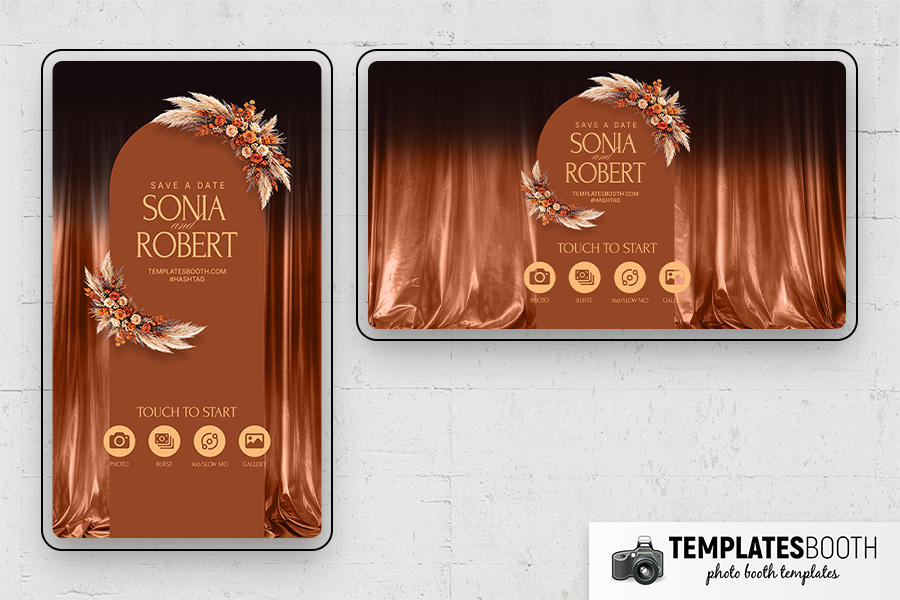 Orange Celebration Photo Booth Template Preview