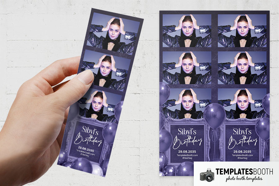 Purple Party Photo Booth Template Preview