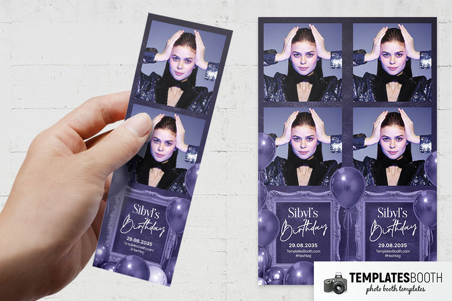 Purple Party Photo Booth Template Preview