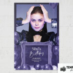 Aperçu du modèle de fête violette pour photobooth