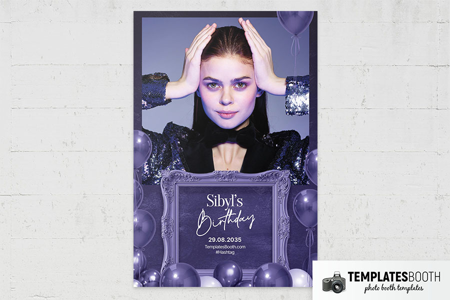 Purple Party Photo Booth Template Preview