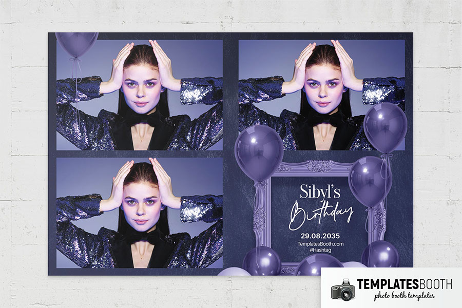 Purple Party Photo Booth Template Preview