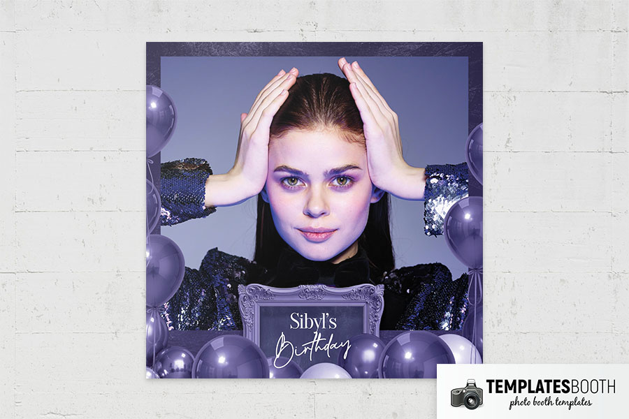 Purple Party Photo Booth Template Preview