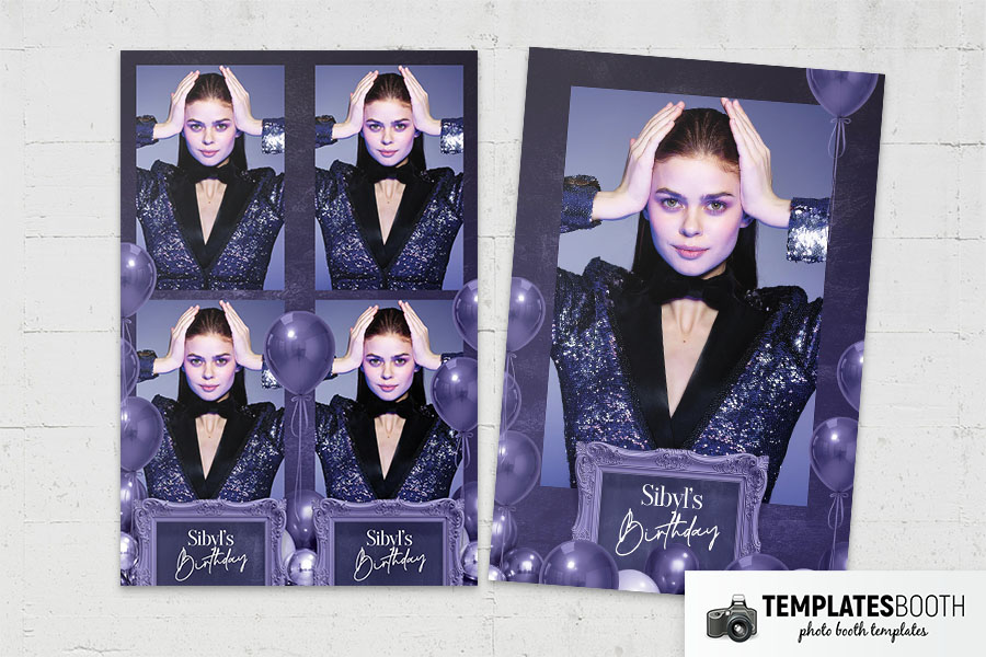 Purple Party Photo Booth Template Preview