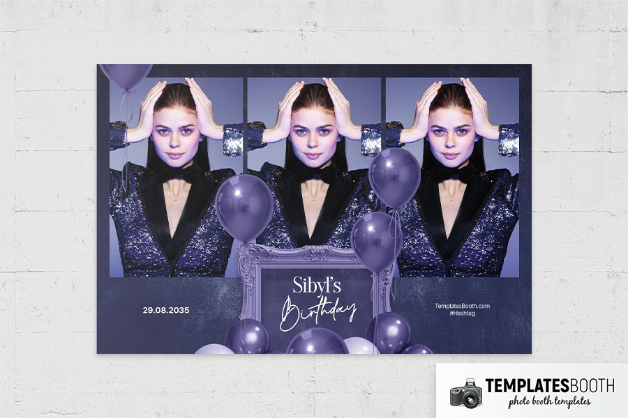 Purple Party Photo Booth Template Preview