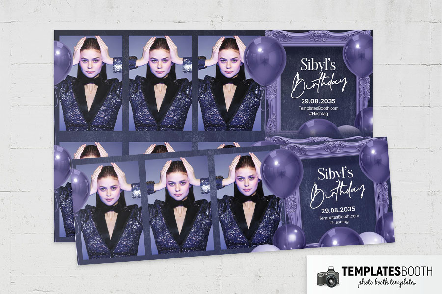 Purple Party Photo Booth Template Preview