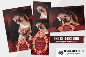 Modèle de photomaton Célébration rouge