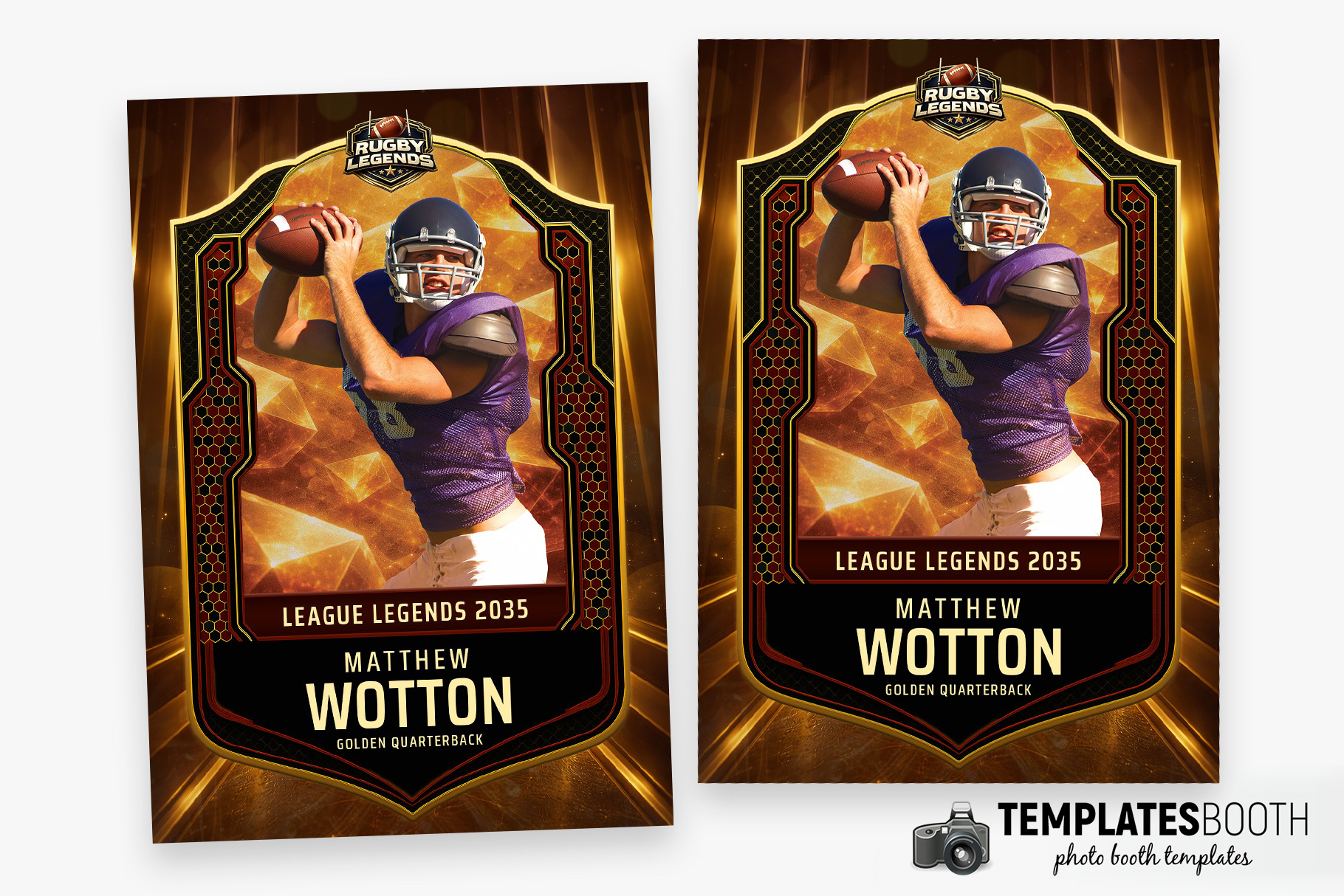 Football Trading Card Photo Booth Template Preview