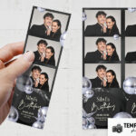 Black Silver Party Photo Booth Template Preview