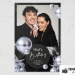 Black Silver Party Photo Booth Template Preview