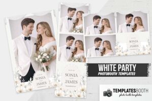 Modèle de photomaton de fête en blanc