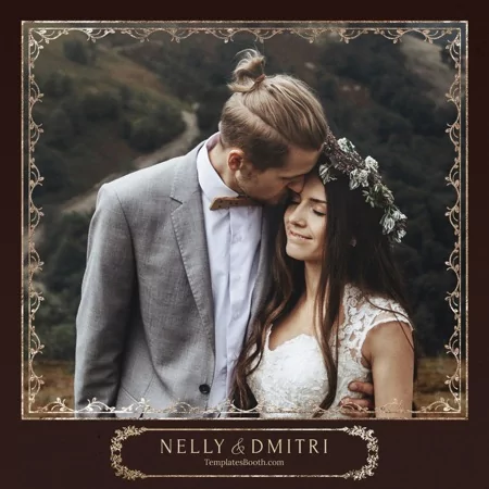 Moody Fall Wedding Photo Booth Template