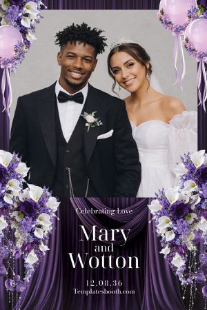 Aperçu Purple Celebration Photo Booth Template