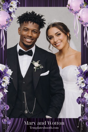 Aperçu Purple Celebration Photo Booth Template