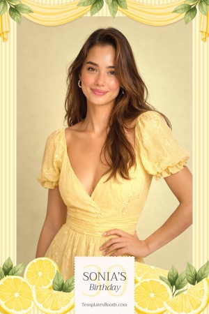 Modèle de photobooth pour fête jaune