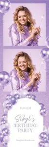 Lavender Party Photo Booth Template 2x6 Strip