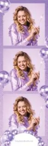 Lavender Party Photo Booth Template 2x6 Strip