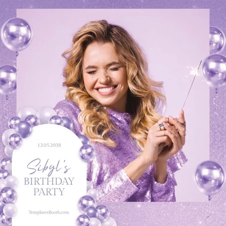Lavender Party Photo Booth Template
