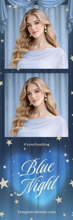 Modèle de photomaton pour fête bleue