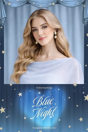 Modèle de photomaton pour fête bleue