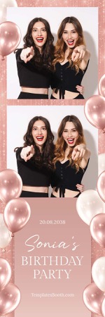 Modèle de photomaton pour fête en or rose