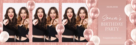 Modèle de photomaton pour fête en or rose