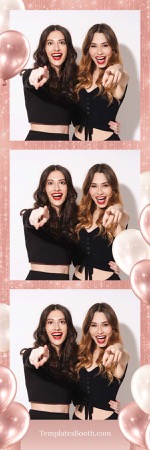 Modèle de photomaton pour fête en or rose