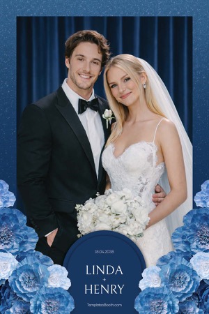 Aperçu Blue Celebration Photo Booth Template