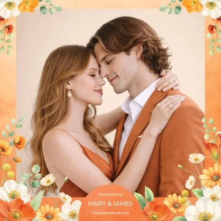 Orange Celebration Photo Booth Template