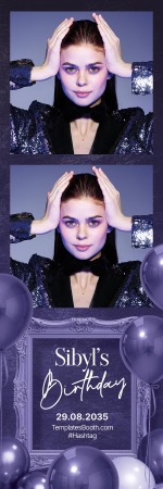 Modèle de photomaton de fête violette
