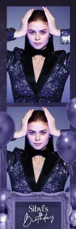 Modèle de photomaton de fête violette