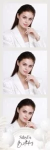 White Party Photo Booth Template 2x6 Strip