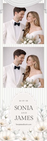 Modèle de photomaton de fête en blanc