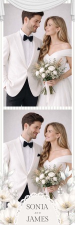 Modèle de photomaton de fête en blanc