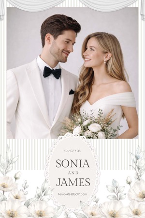 Modèle de photomaton de fête en blanc