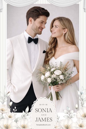 Modèle de photomaton de fête en blanc