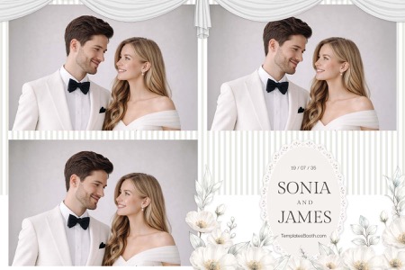 Modèle de photomaton de fête en blanc