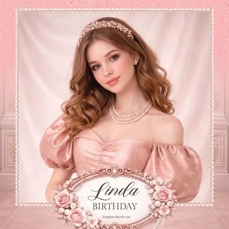 Pink Gold Birthday Photo Booth Template