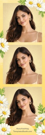 Modèle de photobooth pour fête jaune