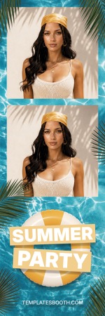Modèle de photomaton de fête estivale